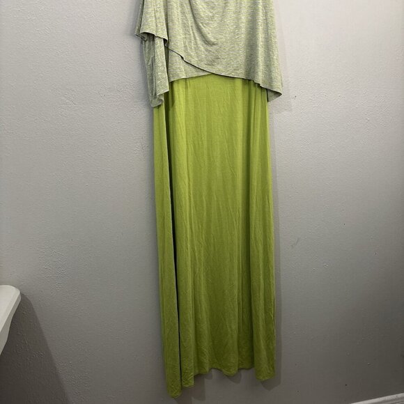 Chelsea & Theodore Two Toned Maxi Dress Size XL Green   Striped Sleeveless New - Picture 4 of 10
